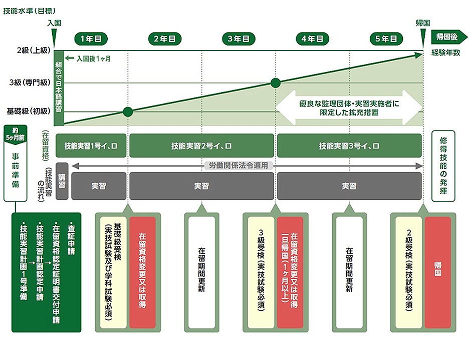 外国人技能実習制度の図解